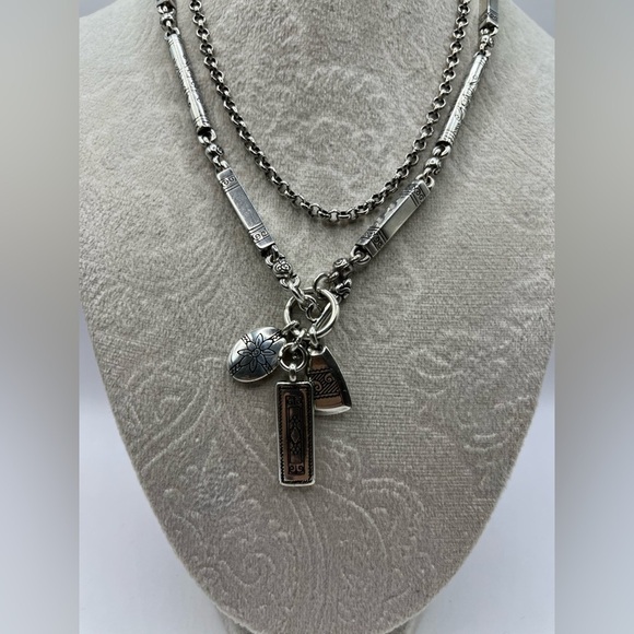 Brighton Charm Necklace Long 32” Length Toggle Closure Vintage Brighton - Picture 3 of 14